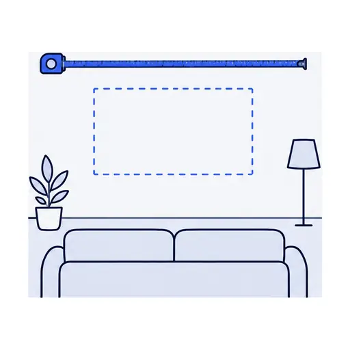 Illustration: step 1 — TV, wall and room